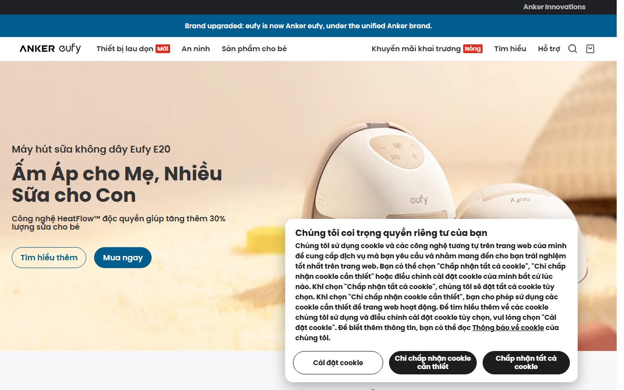 eufy X10 Pro Omni's public homepage, captured automatically on October 18, 2026. Not a logged-in account; the page may have changed since.